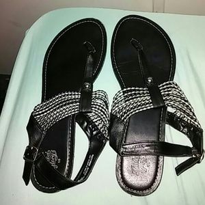 Black/Silver Sandals
